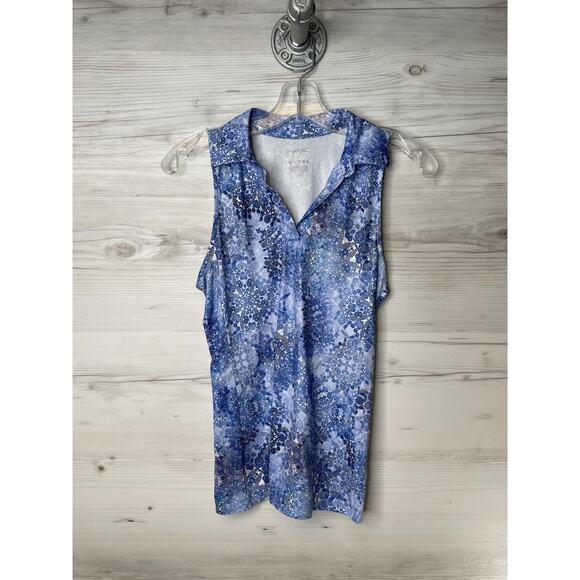 Gottex Shirt Womens Small Sleeveless Collared Tank Top Lightweight Patterned - Picture 1 of 6